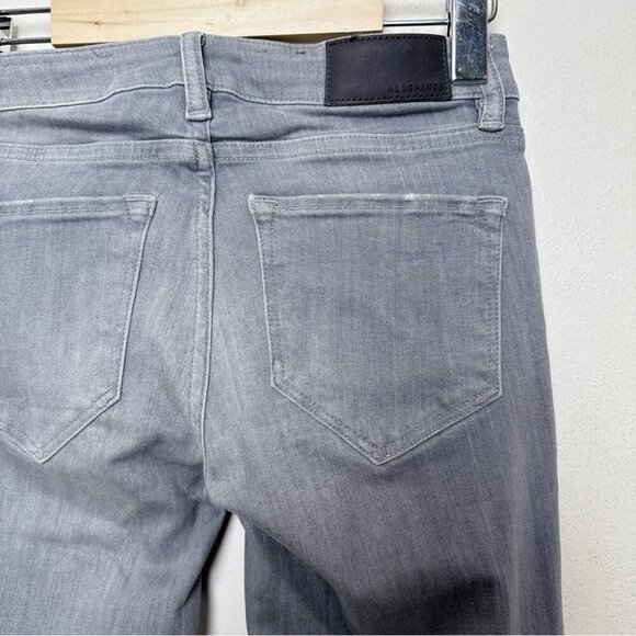 AllSaints Womens 25 Mast Skinny Zip Grey Jeans - Picture 14 of 16